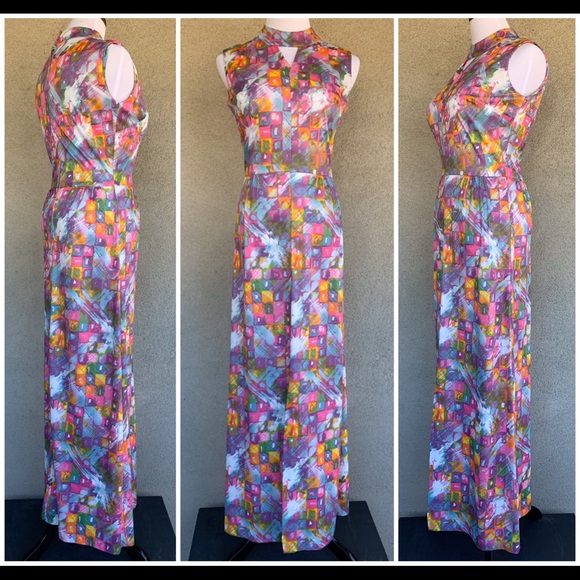 Sears Vintage Madmen Hostess Leisure Maxi Dress - Picture 3 of 12